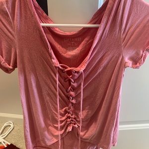 American Eagle Lace Up Shirt